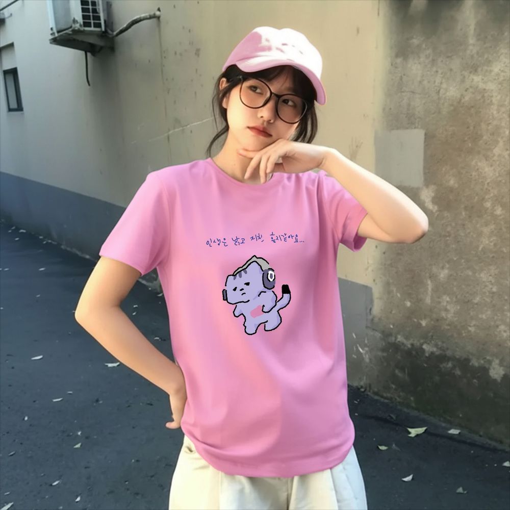 Kaus Gambar Cetak Teks Lucu 'L - Korean Lifestyle & Kids Boutique ulasan dan harga