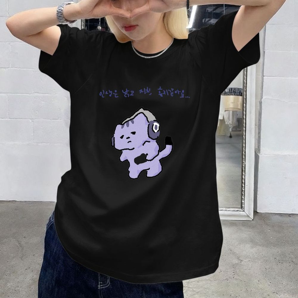 Kaus Gambar Cetak Teks Lucu 'L - Korean Lifestyle & Kids Boutique ulasan dan harga